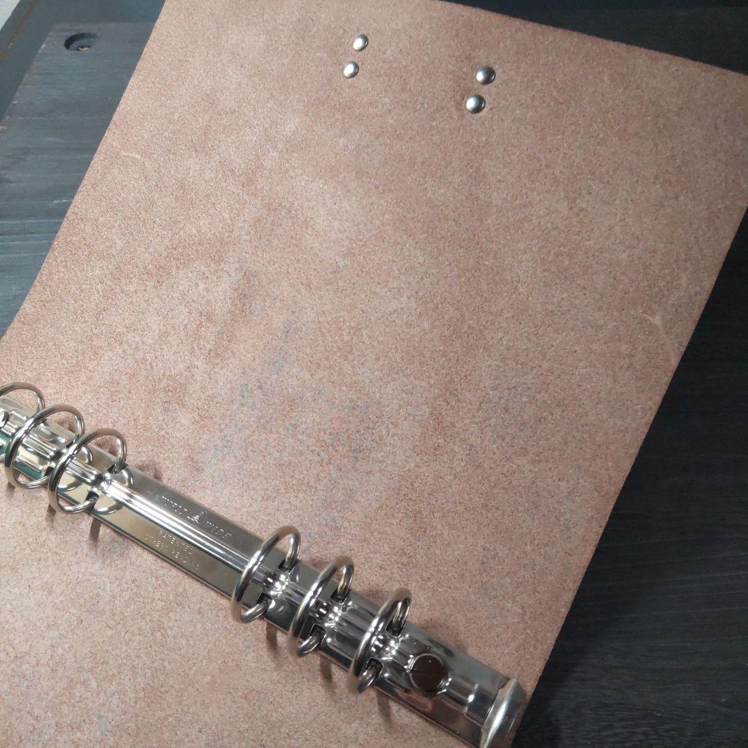 一枚革国産サドルレザー手帳　A5サイズナチュラル25mm大径リング02