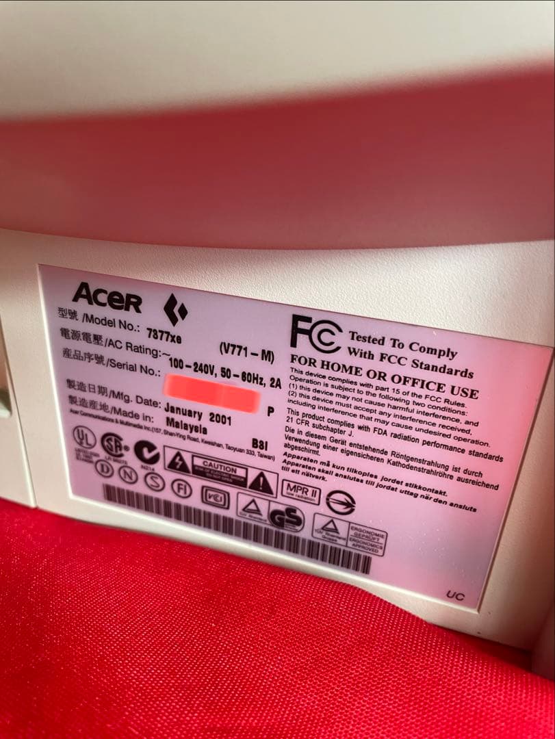 CRTモニター ACER V771 & x68000用メモリ増設ボード