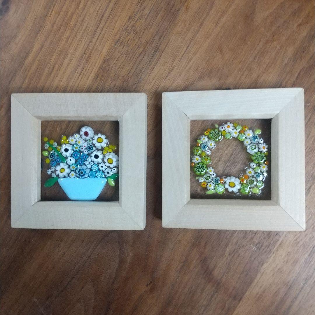 ＊お取り置き＊ベネチアンガラス 小さな花の絵