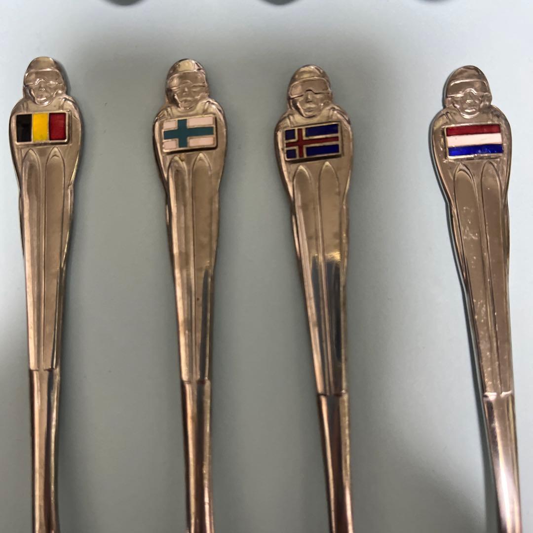 札幌オリンピック1972年国旗付きステンレススプーン43本セット