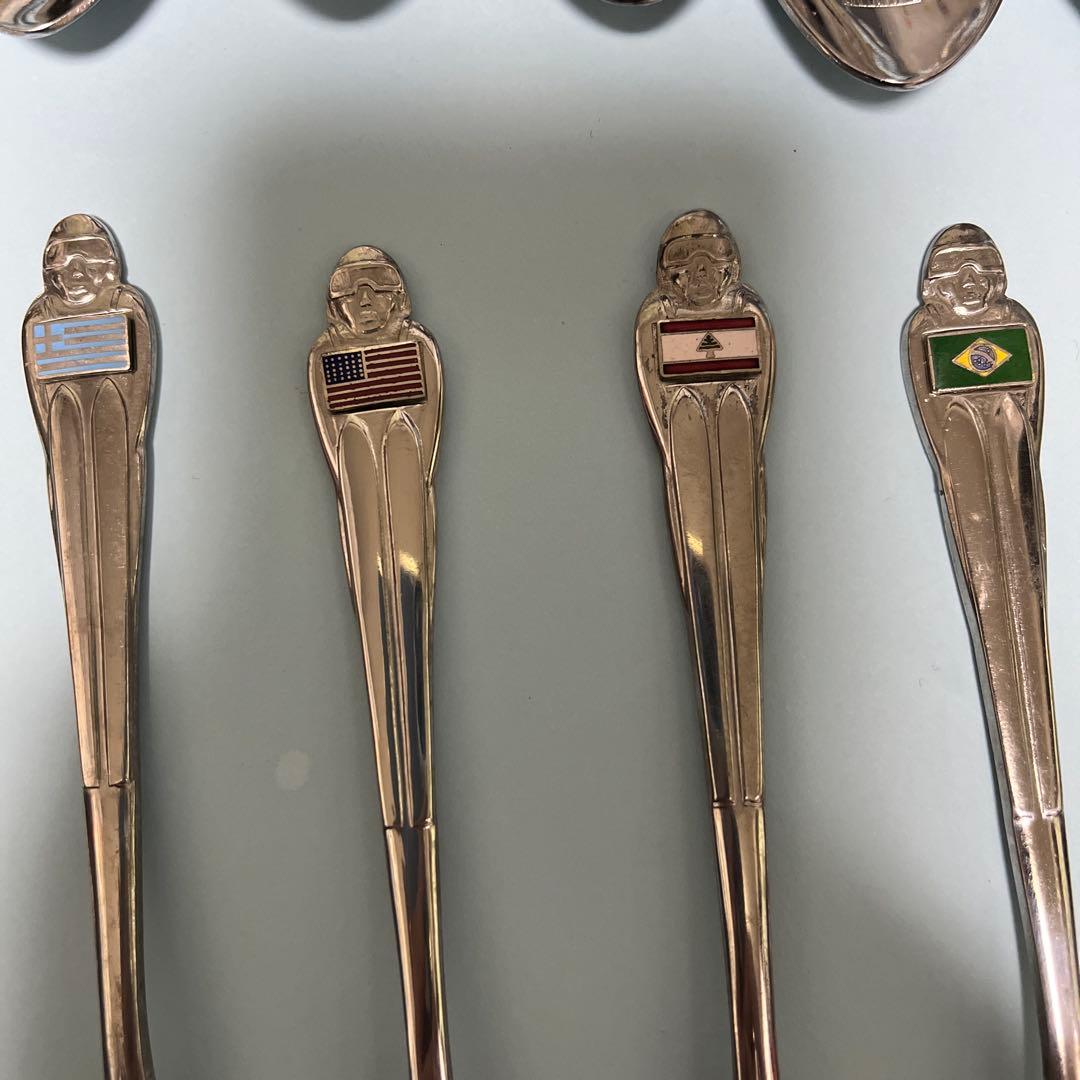 札幌オリンピック1972年国旗付きステンレススプーン43本セット