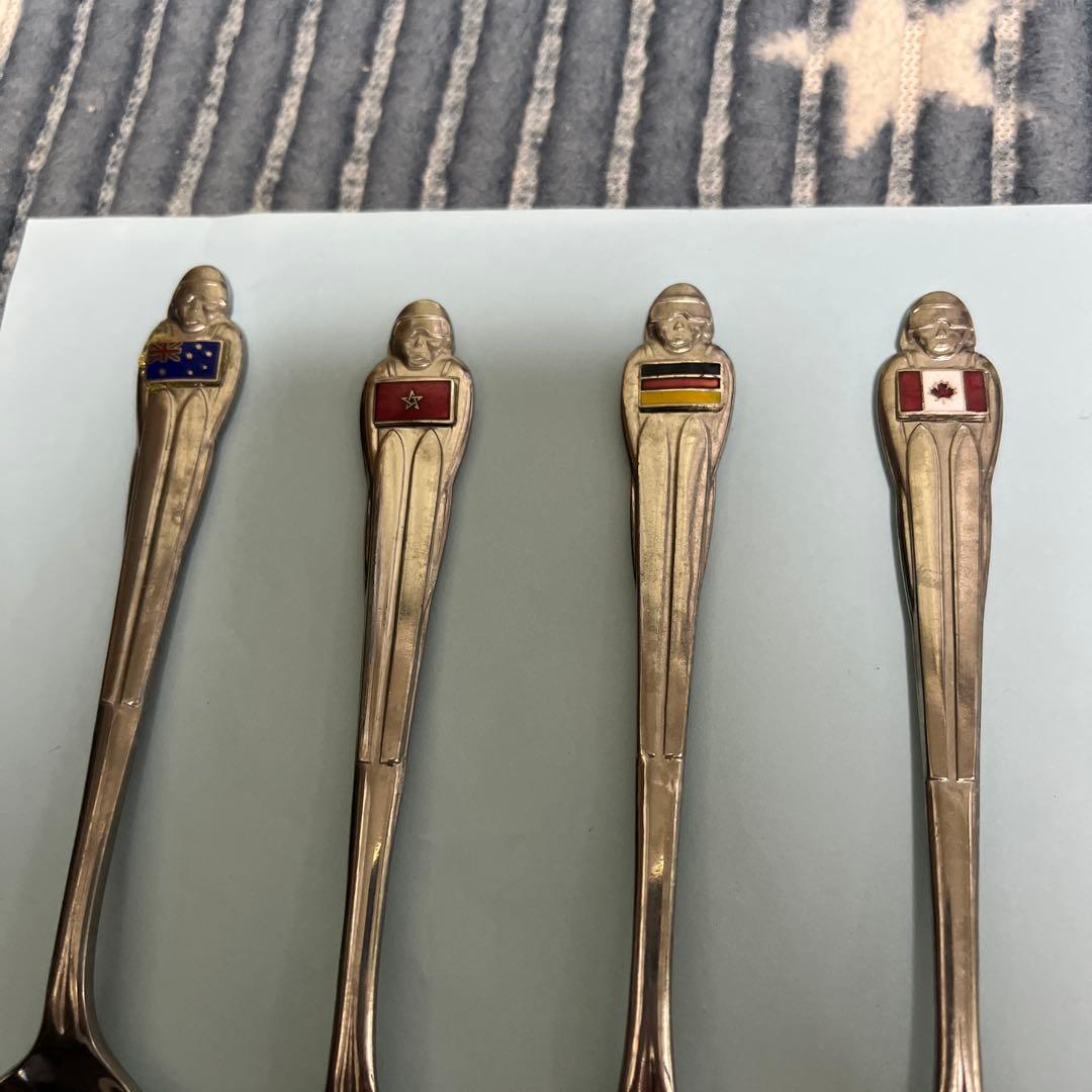 札幌オリンピック1972年国旗付きステンレススプーン43本セット