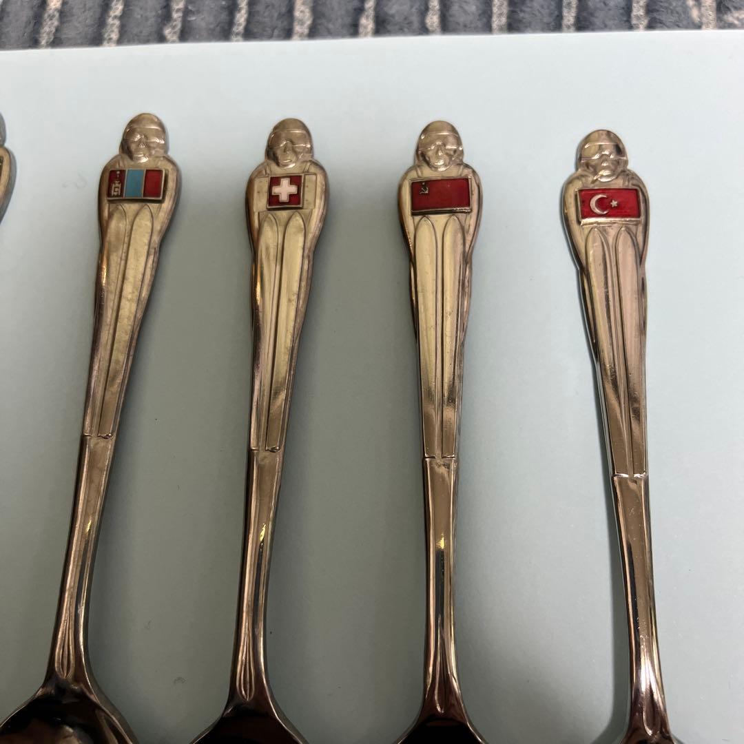 札幌オリンピック1972年国旗付きステンレススプーン43本セット