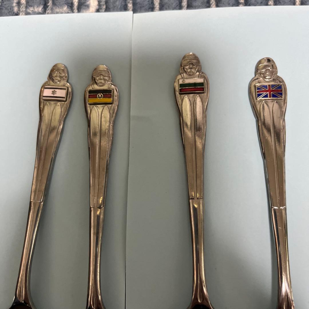 札幌オリンピック1972年国旗付きステンレススプーン43本セット