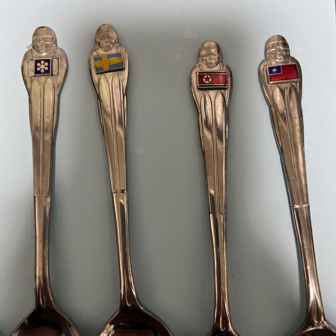 札幌オリンピック1972年国旗付きステンレススプーン43本セット