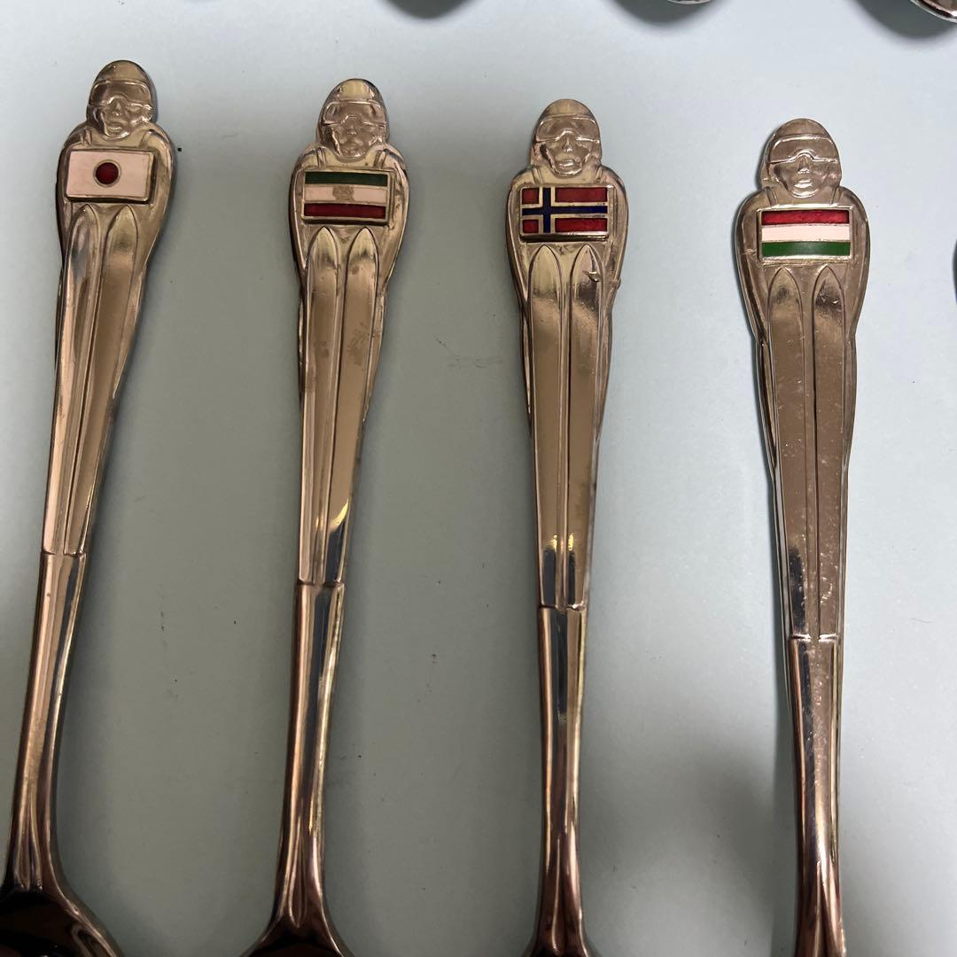 札幌オリンピック1972年国旗付きステンレススプーン43本セット