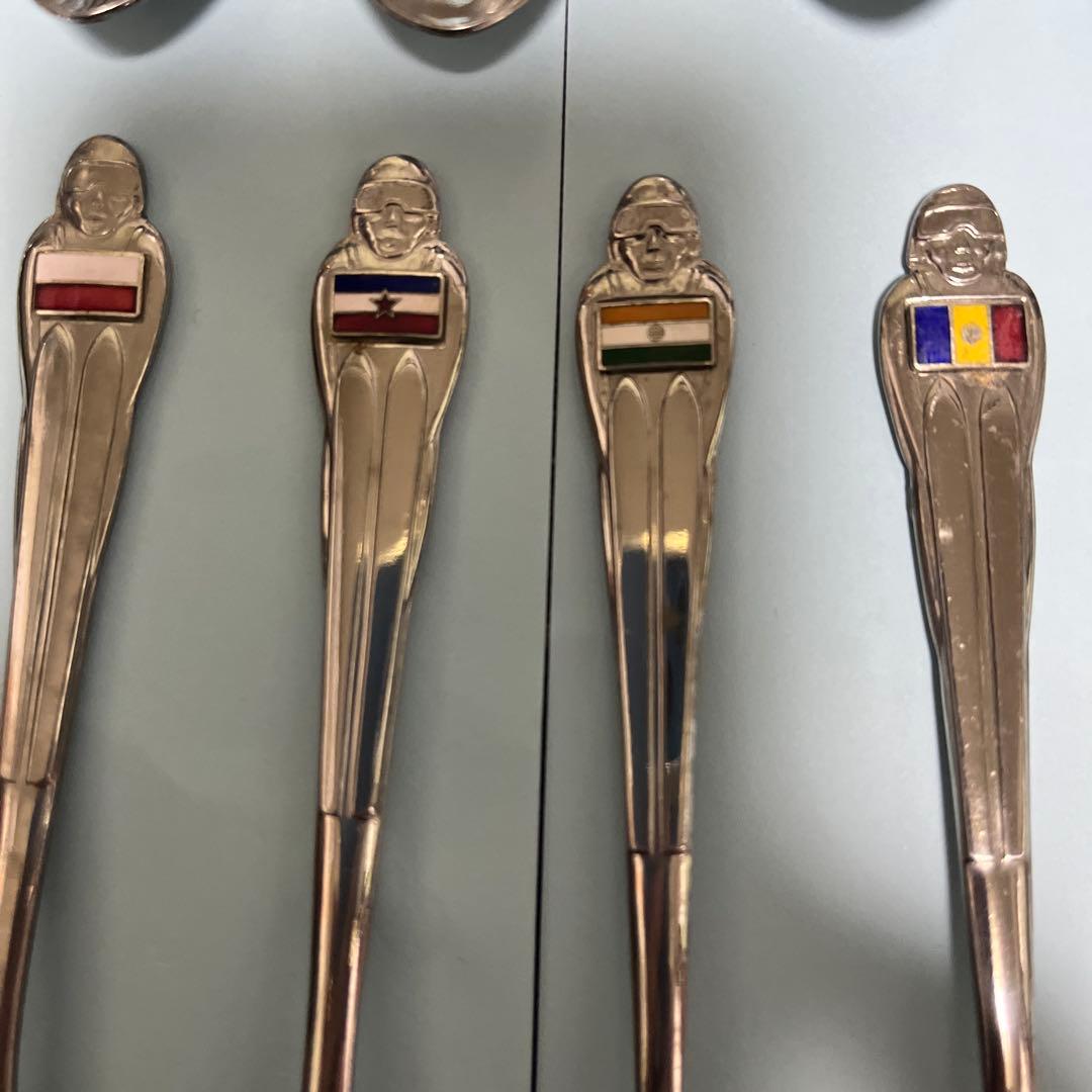 札幌オリンピック1972年国旗付きステンレススプーン43本セット