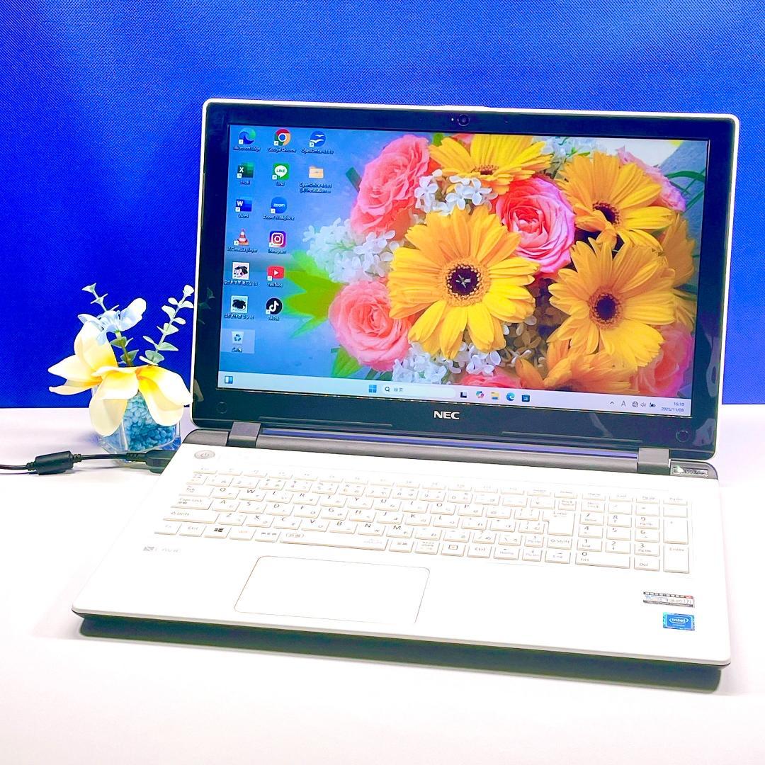 初期設定済！動画視聴に✨Win11+快適SSD✨NECカメラ付ノートパソコン薄型