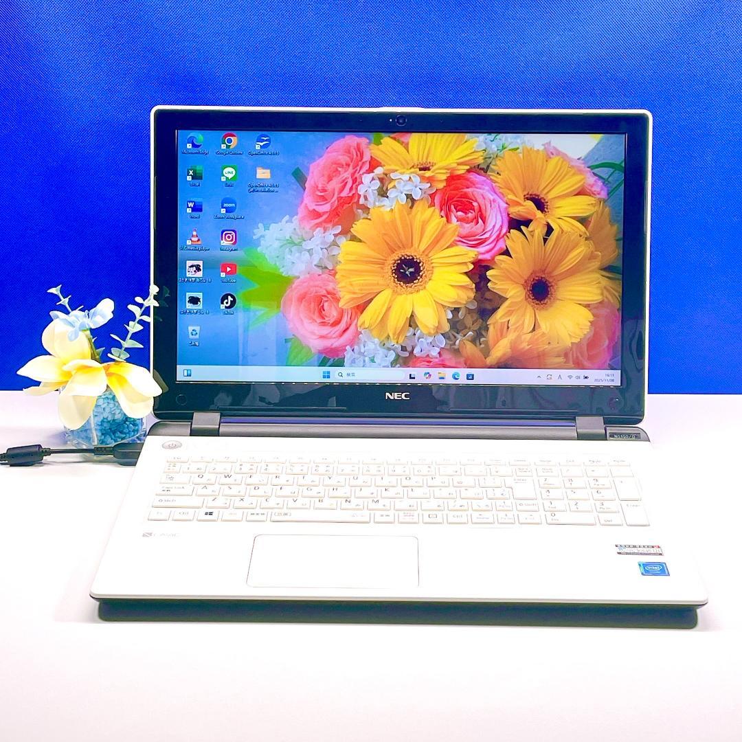 初期設定済！動画視聴に✨Win11+快適SSD✨NECカメラ付ノートパソコン薄型