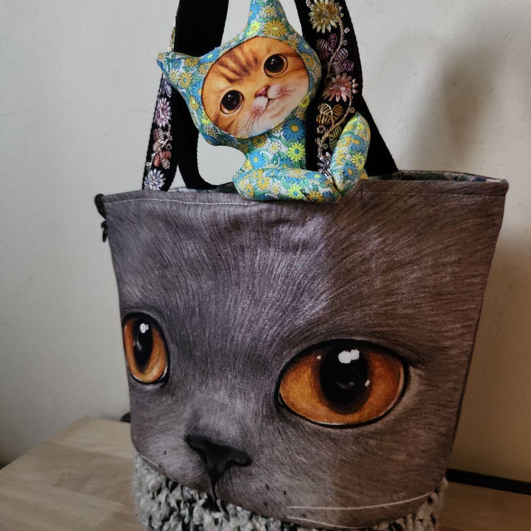 ゆ*ら様 コヤンイサムチョン　ニャンの毛糸のカゴバック　ハンドメイド