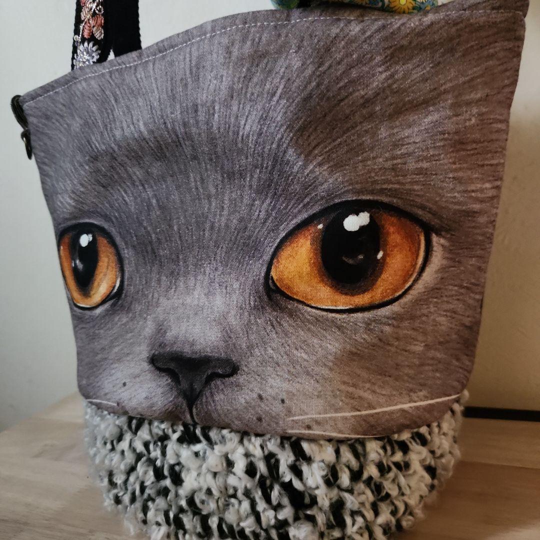 ゆ*ら様 コヤンイサムチョン　ニャンの毛糸のカゴバック　ハンドメイド