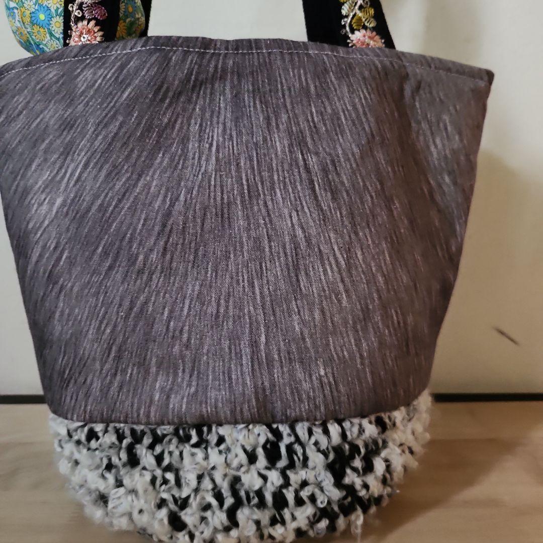 ゆ*ら様 コヤンイサムチョン　ニャンの毛糸のカゴバック　ハンドメイド