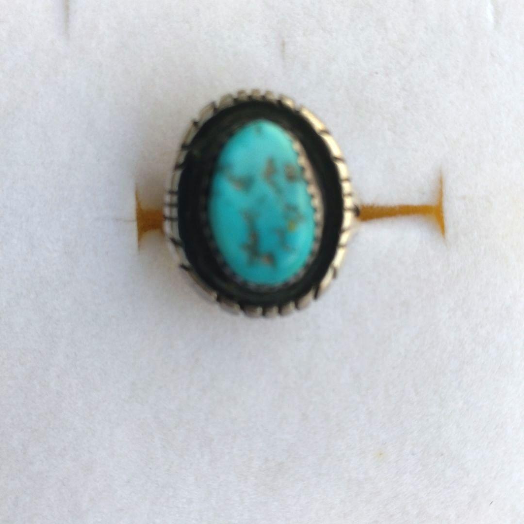 ナバホ族　ターコイズシルバーリング