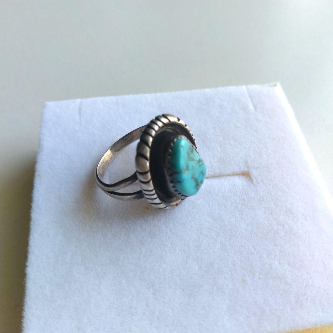 ナバホ族　ターコイズシルバーリング