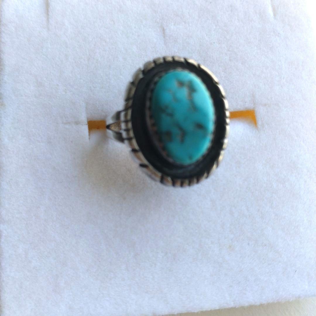 ナバホ族　ターコイズシルバーリング