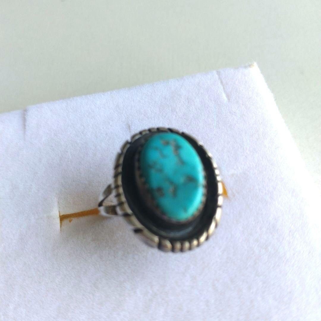 ナバホ族　ターコイズシルバーリング