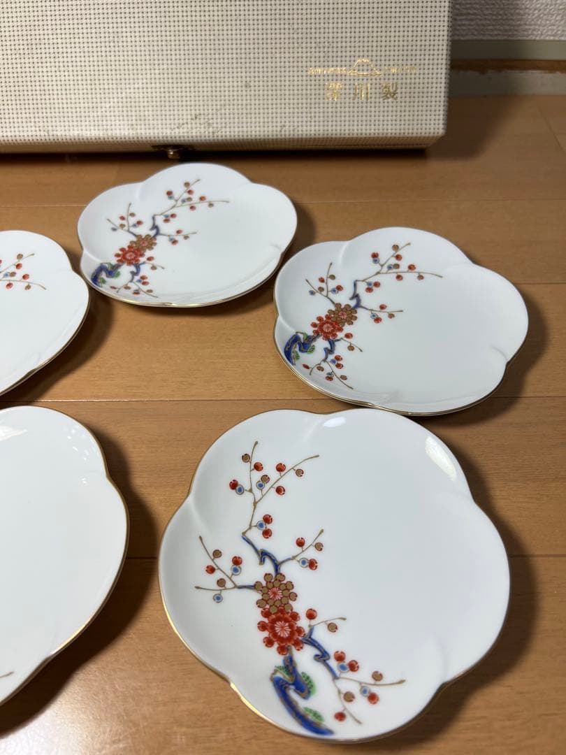 417 深川製磁　花型皿　5客　未使用