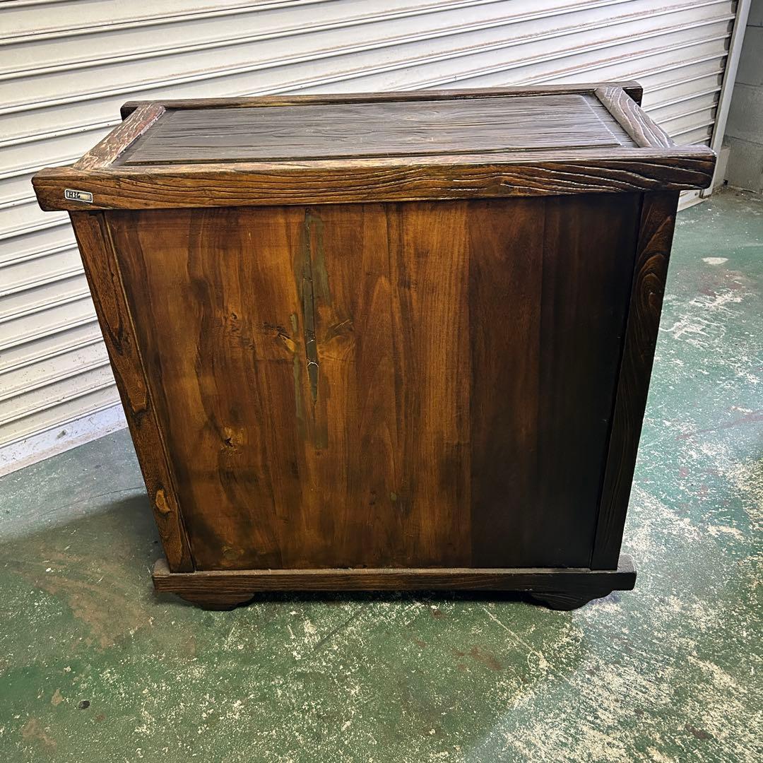 CK4★民芸家具★ 帳場箪笥 車箪笥 タンス 飾り棚 小物入 アンティーク