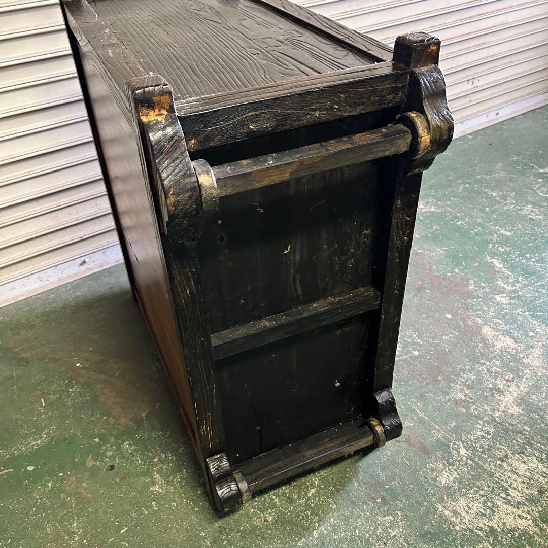 CK4★民芸家具★ 帳場箪笥 車箪笥 タンス 飾り棚 小物入 アンティーク