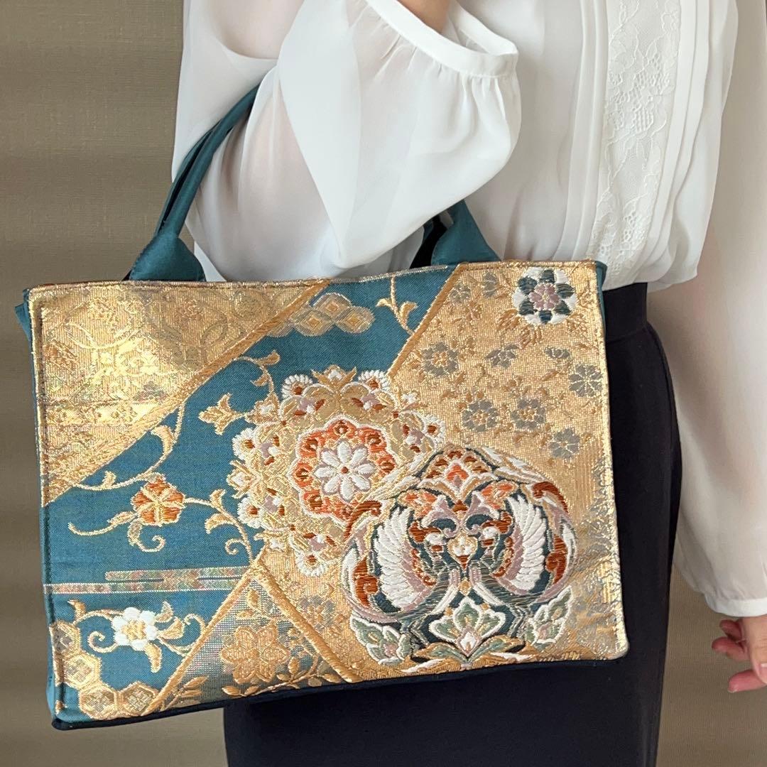 帯リメイクバッグ 一点物 袋帯 フォーマルバッグ 正倉院文様 和装 母の日 式典