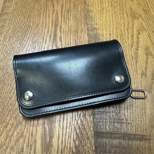ひろと　ミドルトラッカーウォレット　栃木レザー　シルバー