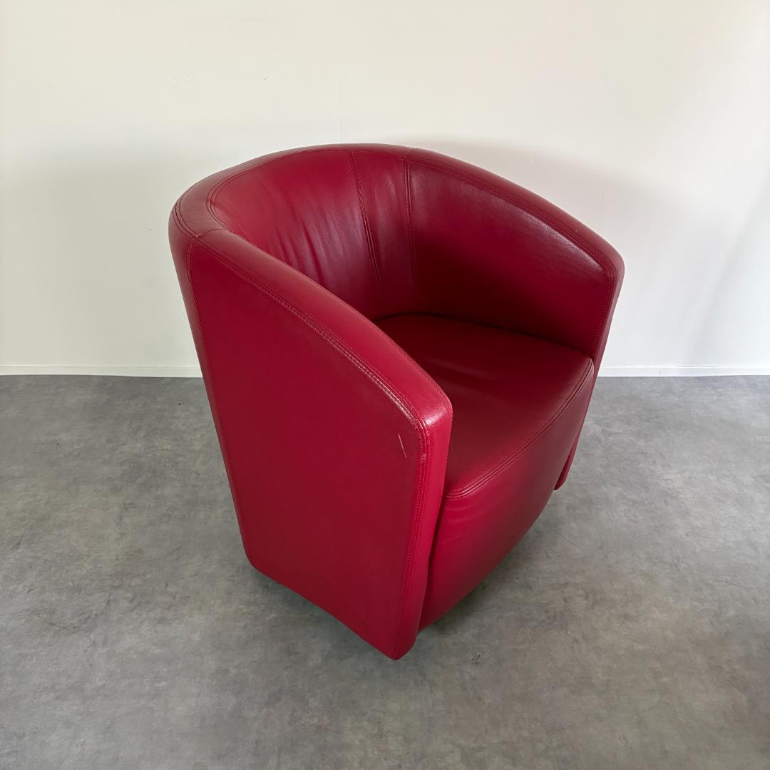 赤 レザー調 1Pチェア【A】