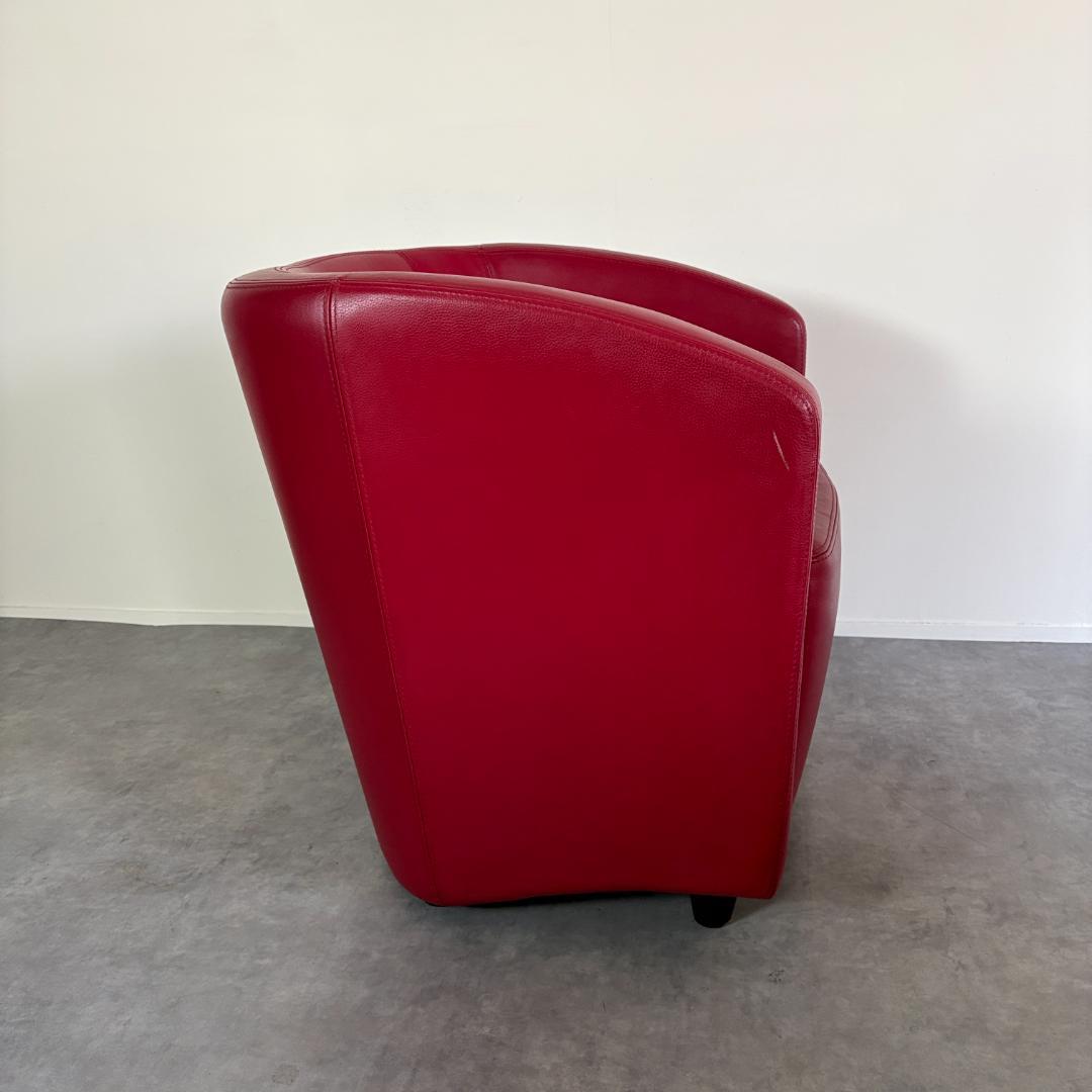 赤 レザー調 1Pチェア【A】