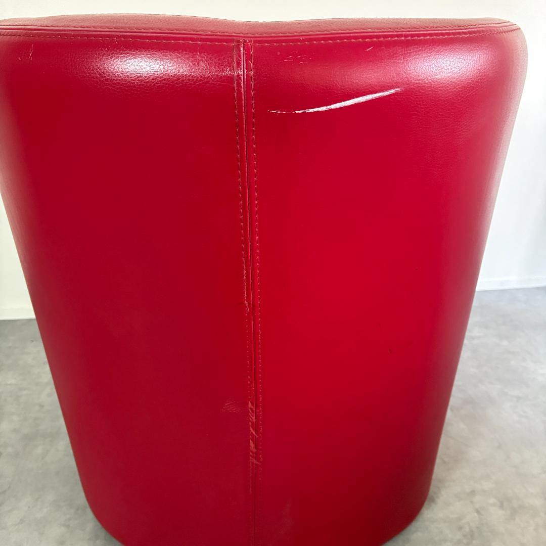 赤 レザー調 1Pチェア【A】