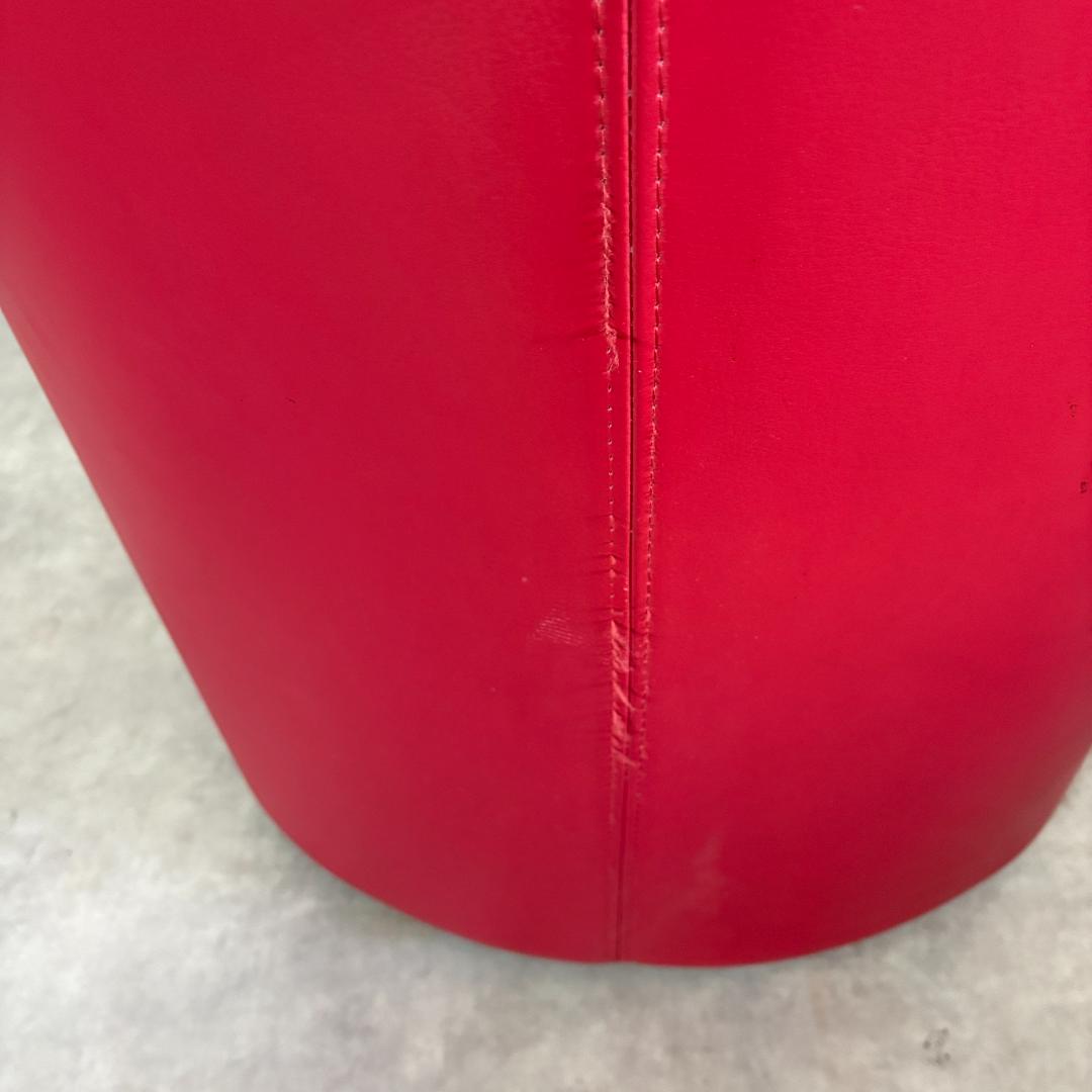 赤 レザー調 1Pチェア【A】