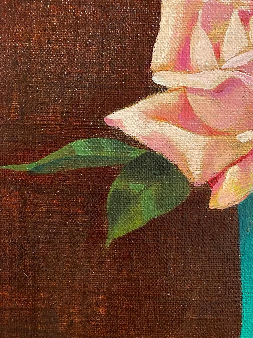 「真作」石村正太郎「花」油絵　額付　絵画　油彩画　静物画　サイン有　F4号