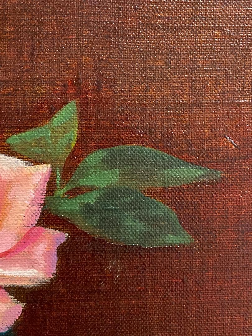 「真作」石村正太郎「花」油絵　額付　絵画　油彩画　静物画　サイン有　F4号