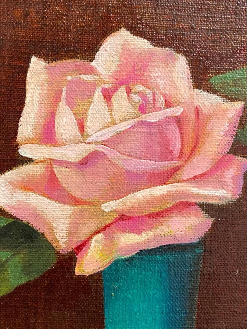 「真作」石村正太郎「花」油絵　額付　絵画　油彩画　静物画　サイン有　F4号