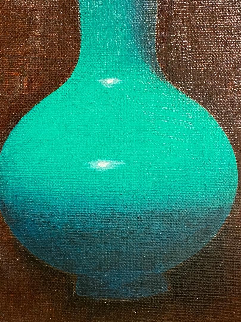 「真作」石村正太郎「花」油絵　額付　絵画　油彩画　静物画　サイン有　F4号