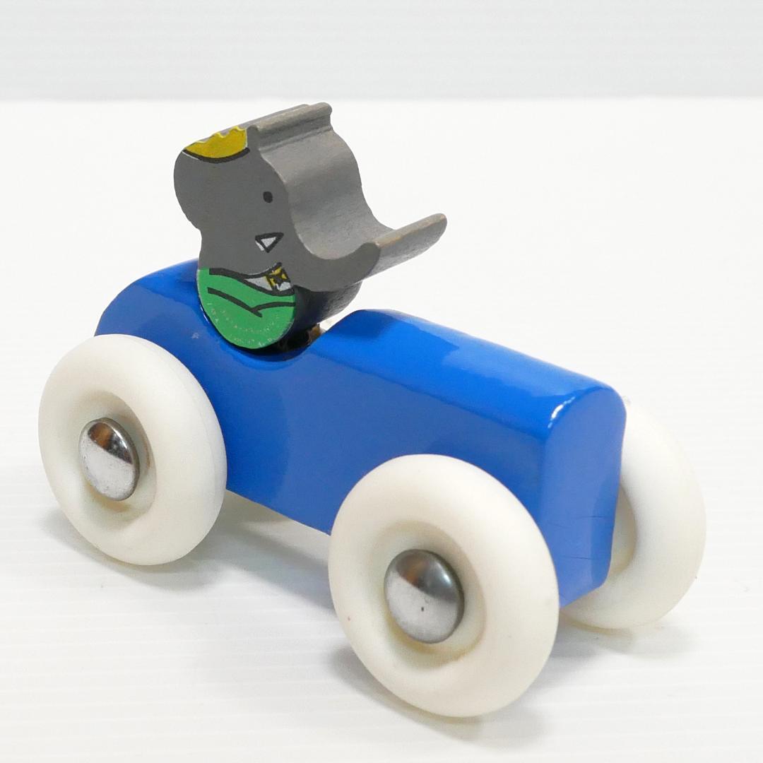 「ぞうのババール」木製ミニカー（vilac社）フランス製　アンティークトイ