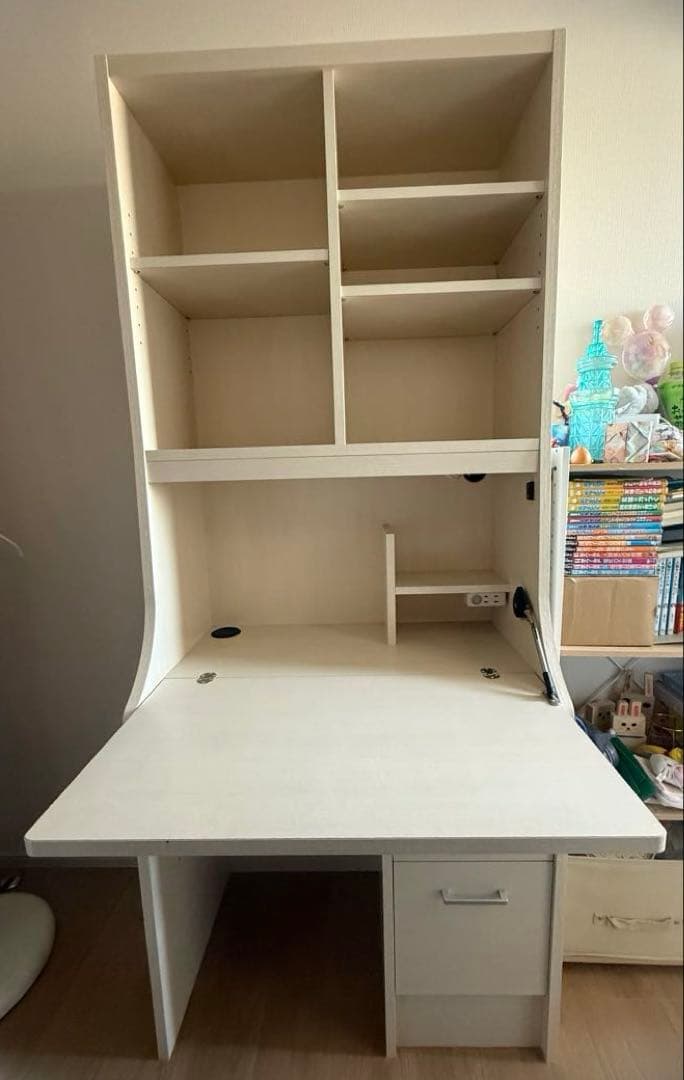 ライティングデスク 木目ホワイト