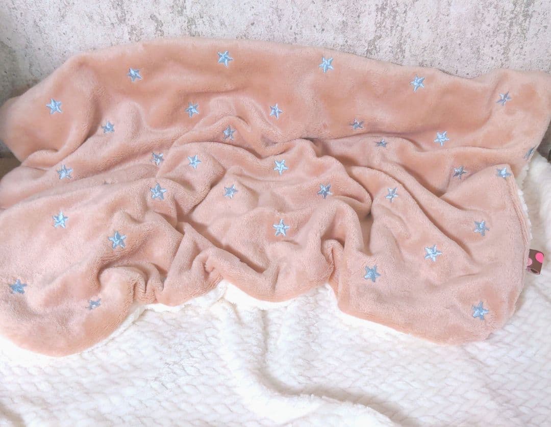 専用⭐みかん❤ふわとろっ超暖か❤特大ブランケット❤刺繍お星さまピンク