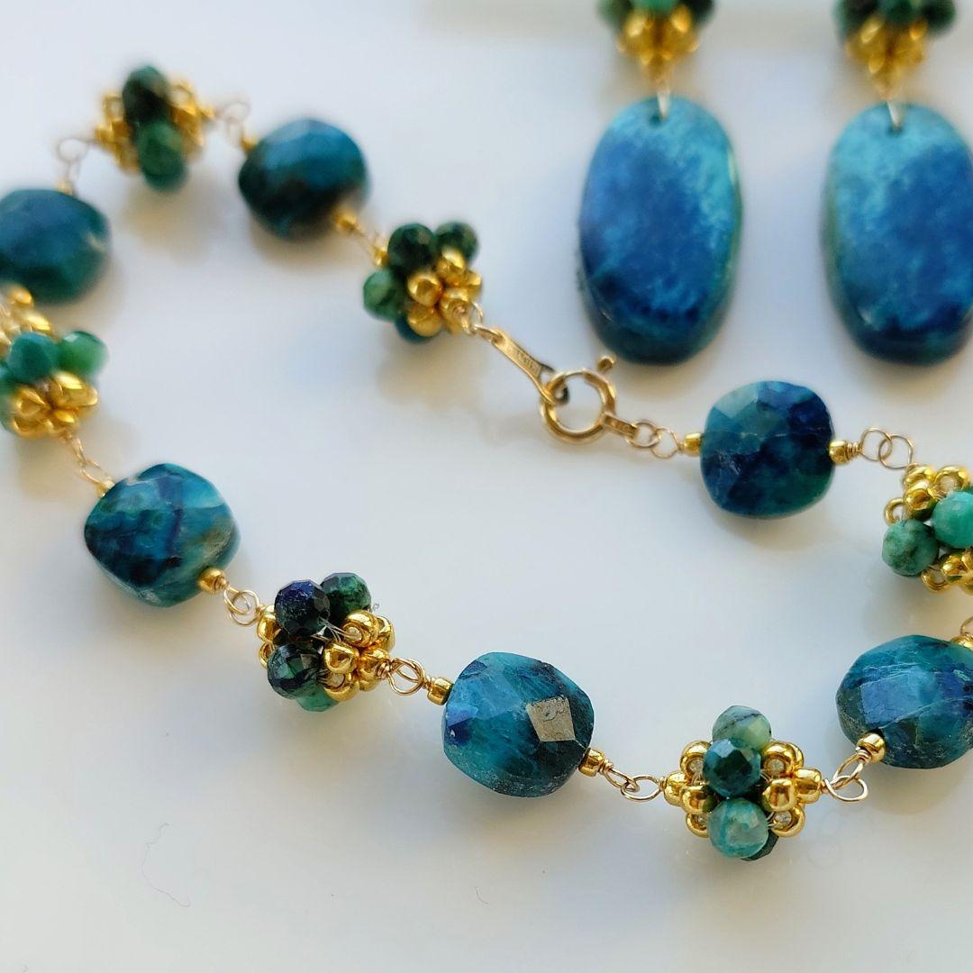 K10YG クリソコラブレスレット＆ピアスセット