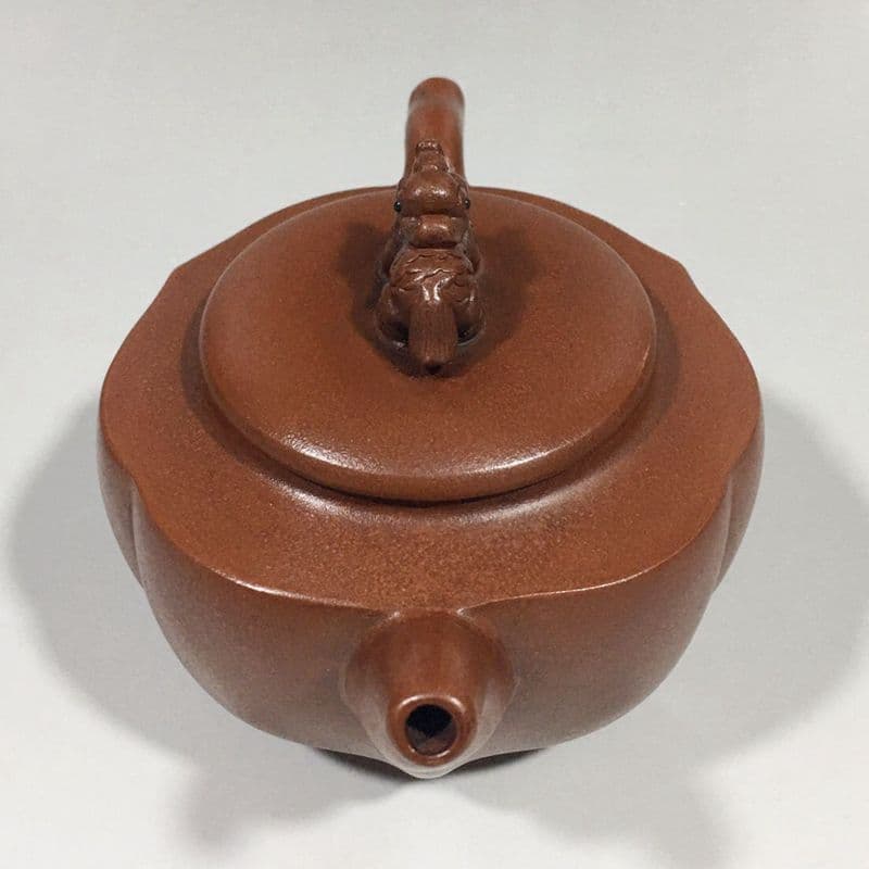 宜興  紫砂壷  菱花壺  工芸品  美術品 置物