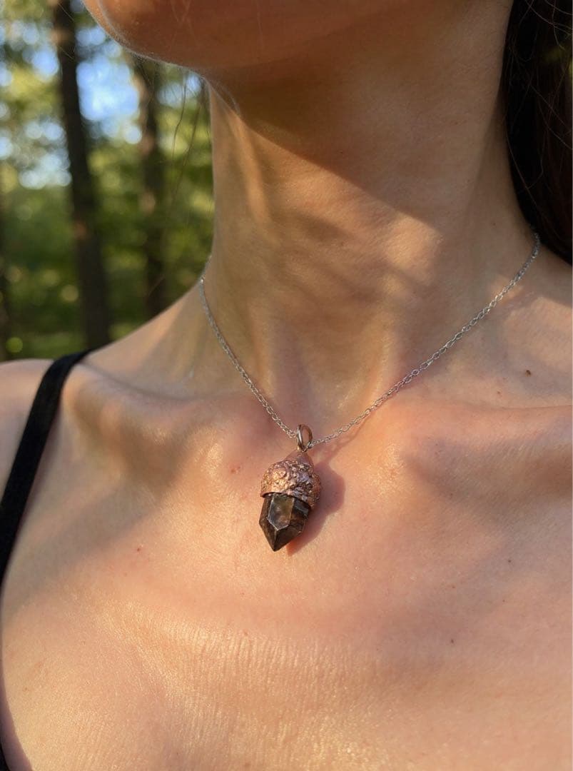 国産アースシードスモーキークォーツペンダントトップ抜群の透明度AAA