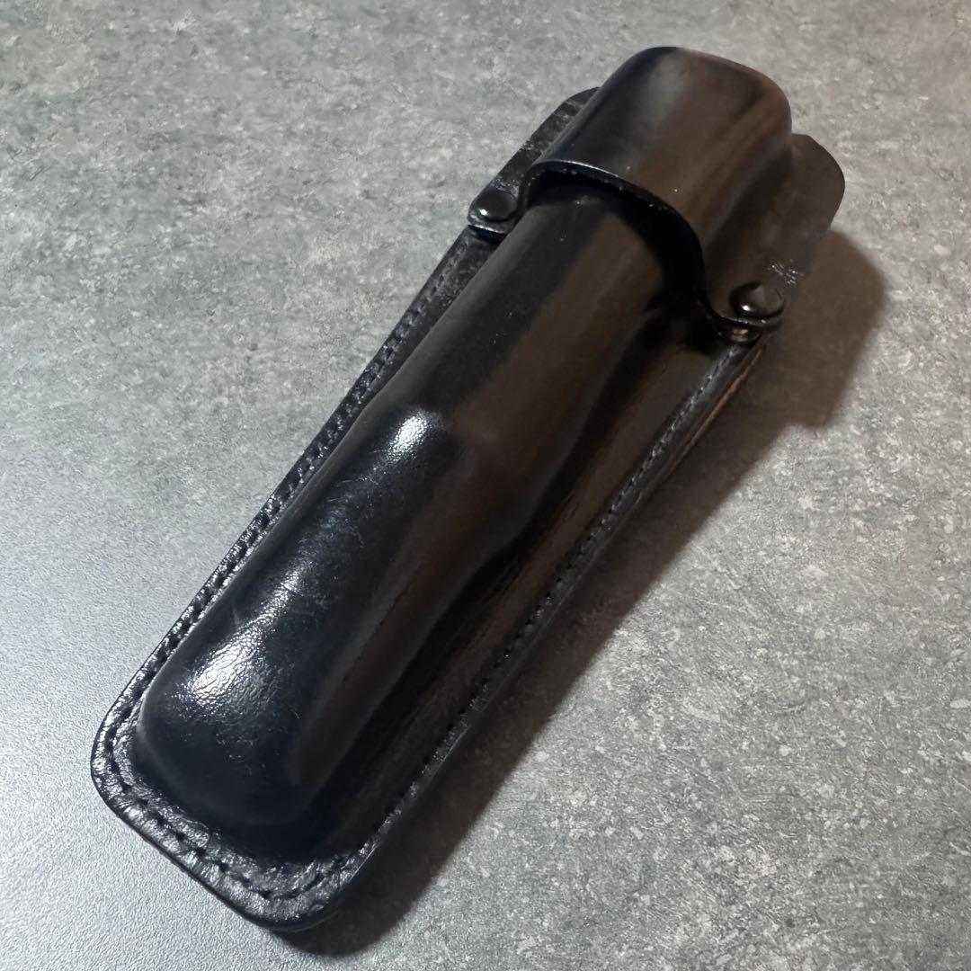 【ノーベル社製】 特殊警棒のケース レザー ブラック 黒 本革