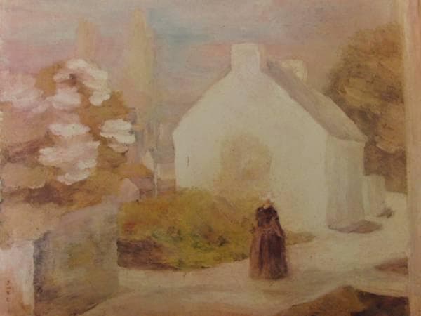 坂本 繁二郎、ヴァンヌ風景、希少画集画、新品額装付