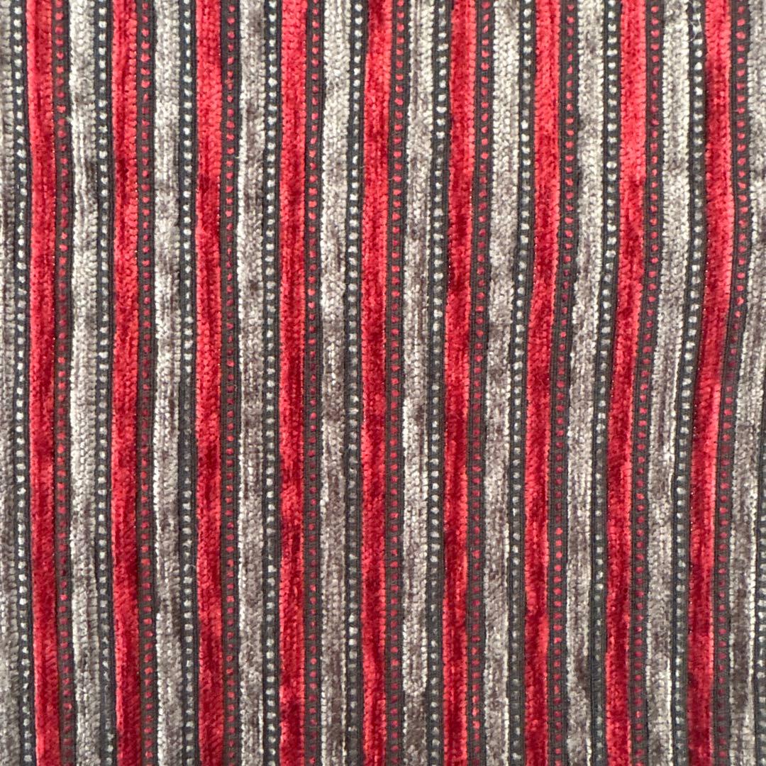 クッションカバー ストライプ ボーダー 赤 レッド グレー 2点