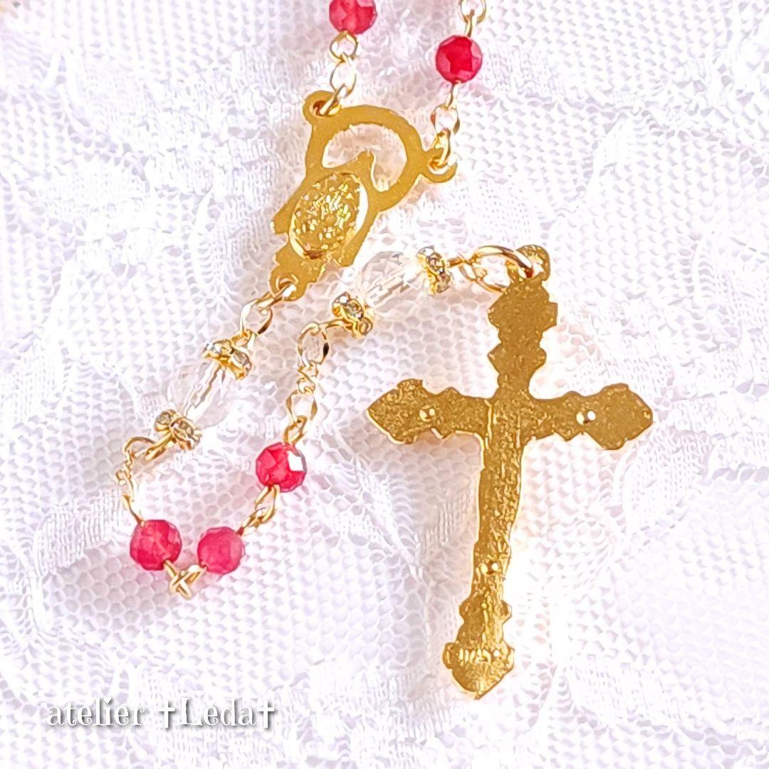 ☆ルビー＆クリスタルクォーツ ロザリオ☆ ~Ruby & Crystal Q~