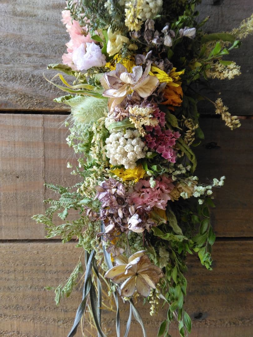 ひまわりのガーランド【ひまわり＊サンリッチオレンジ】ドライフラワー