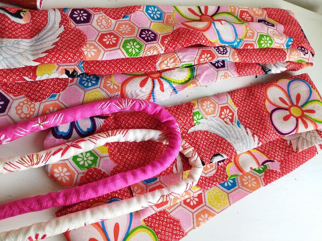 専用です☆大正浪漫アンティーク白系の着物にだらりの帯セット☆七五三ハーフ成人式