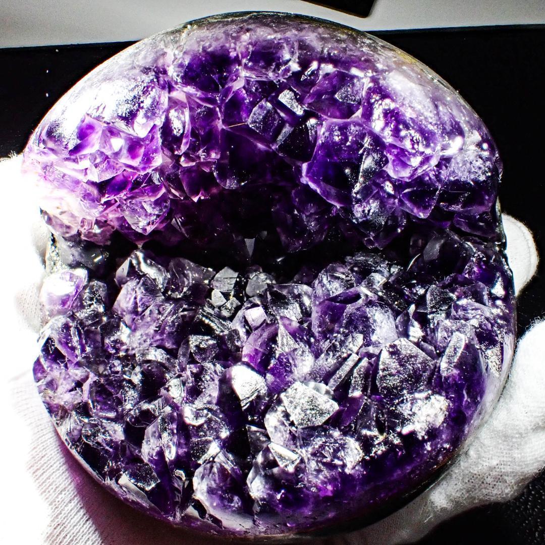 天然石 アメジスドーム 笑口 3 ジオード 紫水晶 原石 結晶 パワーストーン