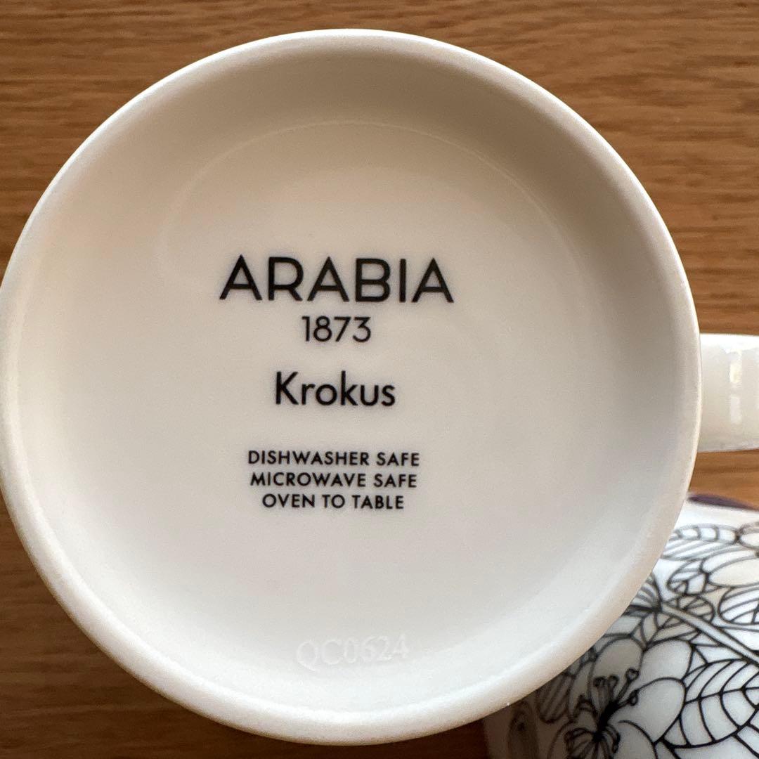 新品アラビアARABIAクロッカス マグカップ　300ml プレート　19㎝