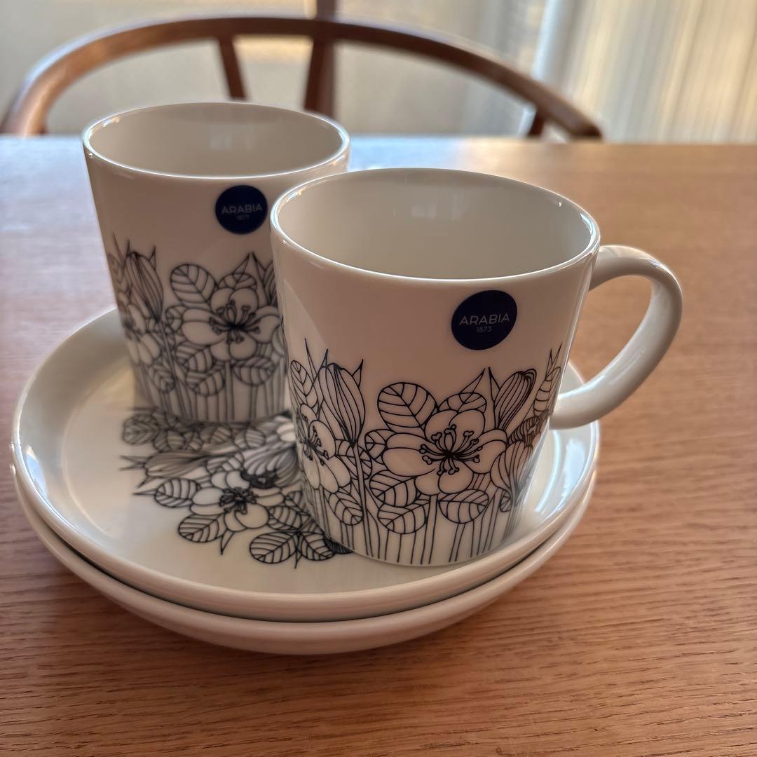 新品アラビアARABIAクロッカス マグカップ　300ml プレート　19㎝