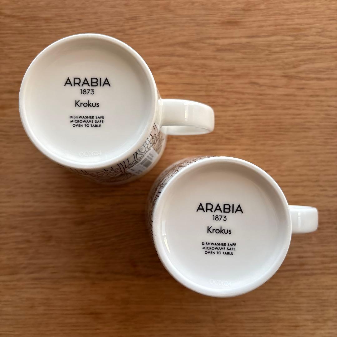 新品アラビアARABIAクロッカス マグカップ　300ml プレート　19㎝