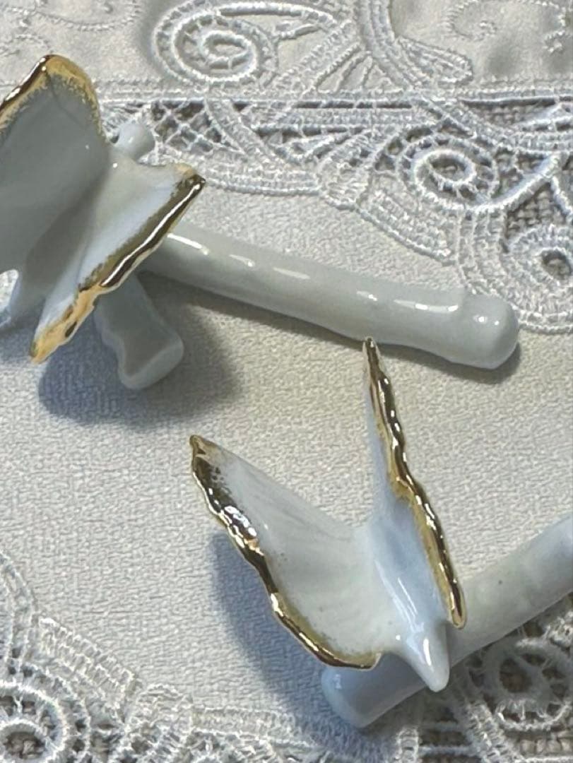 リモージュ Haviland 製　パピヨンゴールド　カトラリーレスト箸置き　2個